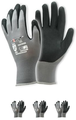 Arbeitshandschuhe für Mechaniker, Elektriker, Montagehandschuhe, Werkstatt, gartenhandschuhe, kfz-Handschuhe, mit Rutschfeste & Touchscreen-Funktion, 3 Paar Nitril Schutzhandschuhe Herren (Größe 7/S)