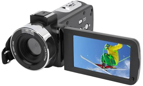Video Camera -Videokamera, Full HD 1080p 30MP Camcorder 18x Digital Videokamera med 3in Roterande Skärm, Fjärrkontroll Webbkamera för Vlogging, Youtube, Resor, Bröllop