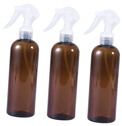LOLIPPYY 3 piezas Botella Spray Plástica de Pack de Rellenable Ligera y de Usar para Agua Champú y Lociones Color Marrón