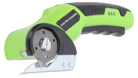 Naroote Forbici Elettriche a Batteria Taglierina Elettrica Ricaricabile per Cartone Interruttore Sicurezza a Luce LED Taglierina Rotativa di Potenza Dal Leggero per Scatola Tappeto (GREEN)
