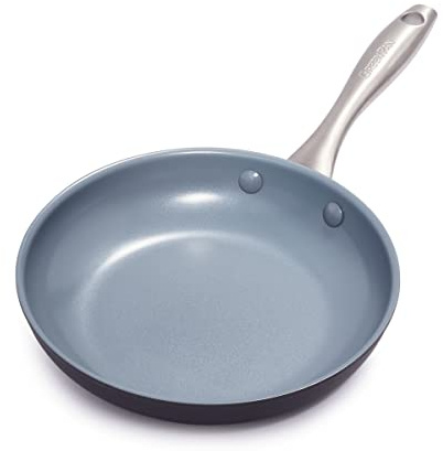 GreenPan Lima Hard Anodized 8 Frying Pan Skillet Nonstick, Ceramic Nonstick, PFAS-Free Nontoxic Pots and Pans, Oven & Broiler Safe, Stainless Steel Handle, Cookware for Eggs & Omelet, Gray