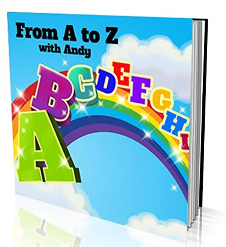 Personalized Story Book by Dinkleboo - from A to Z - for Kids Aged 0 to 8 Years Old - Makes Learning Alphabet Fun and Engaging - Printed on Smooth Satin Paper - Soft Cover (8x 8)