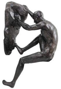 Haute Collage 1x Rock Climber Figurine climbing with both hands - Bronze Colour wall hanging Ornament Statue Home Art Decoration