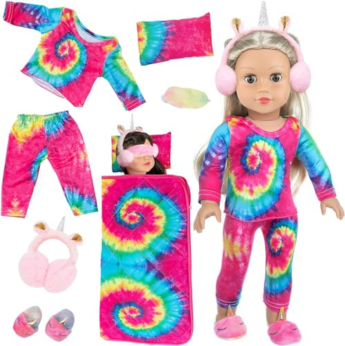 ZITA ELEMENT 8 Pcs Doll Bag Clothes Accessories for 18 Inch Dolls