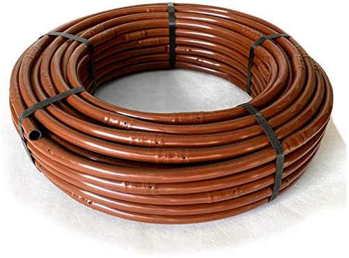 MUGAR- Manguera de riego por goteo. Tubo de goteo de polietileno de 50 metros y 16 milímetros con goteros cada 35 centímetros color marrón, para agricultura y jardines particulares.