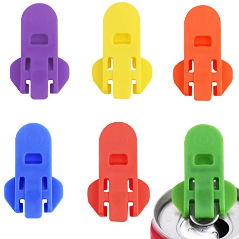 Apriscatole ad anello per bevande, 6 pezzi in plastica per l'apertura di bevande Apriscatole per bevande, apriscatole portatile per lattine in alluminio Cola, birra, soda, bibite
