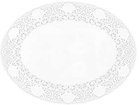 Hypafol Tortenspitzen 100 Stück | oval | Spitzendeckchen für Kuchen, Torte, Snacks | Plattenunterlage aus 100% Papier | Ideal für Gastronomie, Hochzeiten, Geburtstagsfeiern oder Catering (26 x 35 cm)