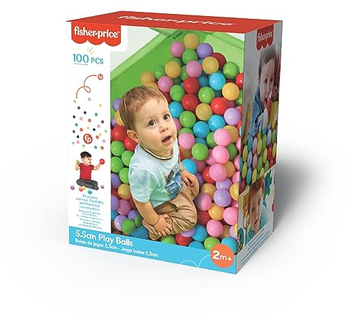 DQB DeQUBE Fisher Price - Pack de 100 balles Multicolores - 6 Couleurs différentes - Diamètre 5,5 cm (Deqube 920D00176)