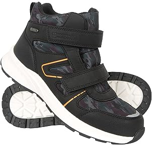 Mountain Warehouse Jupiter Kids Adaptive Waterproof Walking Boots - Trainer Shoes with Adjustable Straps for Boys & Girls Orange Mix Kids Shoe Size 12 UK