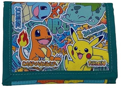 CYPBRANDS CyP Brands-Pokémon, plånbok, plånbok, urban färger, flerfärgad, pikachu, Squirtle, Charmander, Bulbasaur, Officiell produkt, Flerfärgad, Estandár