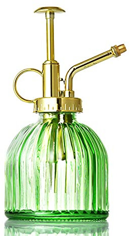 Botella Pulverizadora de Vidrio de 200 Ml, Pulverizador de Plantas Vintage Mister Mist, Pulverizador de Flores para Jardín, Regadera Decorativa Pequeña, Pulverizador de Plantas Pequeñas para(Verde)