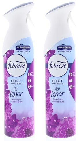 2 x Febreze Lufterfrischer Lenor Amethyst Blütentraum je 300ml entfernt Gerüche