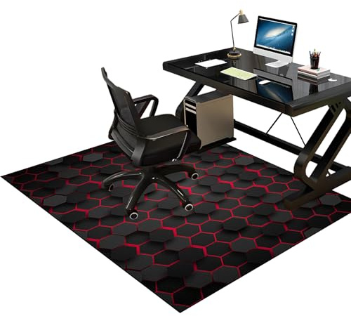 Gaming Tappeto Sedia - Tappeto salvapavimento – Tappeto Protettivo Sottosedia - Protezione Parquet e Pavimenti Duri - Tappetino per Sedia da Ufficio - Ufficio protettore del pavimento 90 x 120 cm