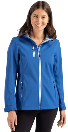 Clique Telemark Eco Stretch Softshell Full Zip Womens Hooded Jacket, Royal Blue, S