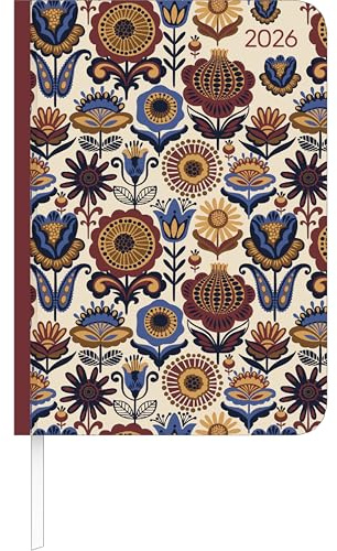 Alpha Edition - Lady Journal Paisley 2026 – Taschenkalender A6 (11×15 cm) mit Monatsübersicht & Notizbereich, eleganter Terminplaner für Beruf, Schule & Alltag