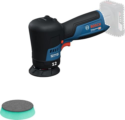 Bosch Professional 12V System pulidora a batería GPX 12V-77 (incl. plato de caucho montado con cierre por contacto de 77 mm, plato de espuma de corte y pulido de 77 mm)