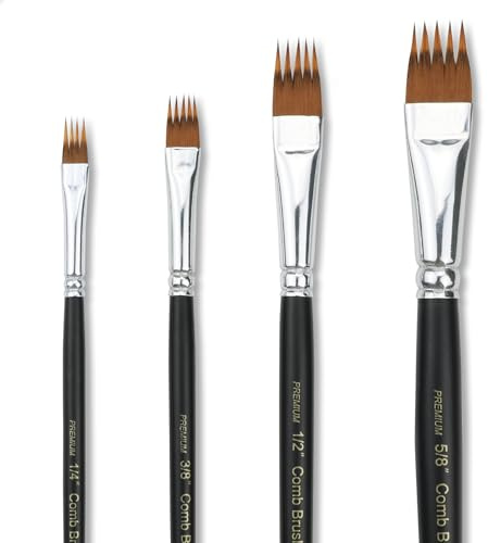 GACDR Paint Brush Comb Set - 4PCS Professional Grainer Brushes for Acrylic Painting, Oil & Watercolor - Texture Brushes for Artists & Beginners, Short Handle