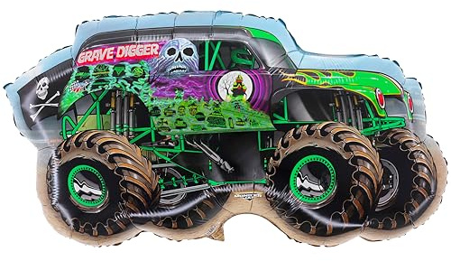 Toyland® 86cm (34) Monster Jam  Grave Digger  Foil Balloon - Monster Truck Shaped Character Balloon