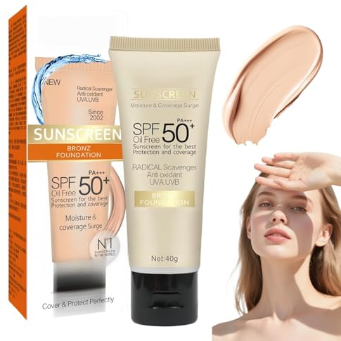 Tinted Sunscreen SPF 50,Face Sun Cream SPF 50 for Daily Makeup,Sun Screen SPF50 for Face,Broad Spectrum Sun Protection with Sheer Coverage,Tinted SP/F Fa/ce Moisturiser,Non-Greasy for Daily Wear