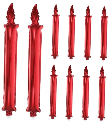 Matracas para Animar Fiestas en Forma de Vela Rojas 10piezas Pvc