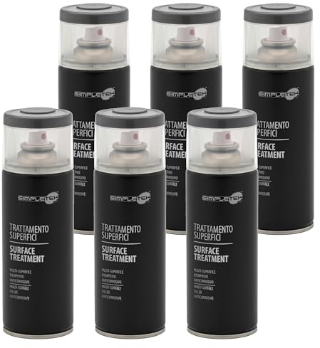 SIMPLETEK - 6X Smalto Antiruggine Per Metalli Spray Grigio Trattamento Superfici Anti Ruggine V400Past1 400ml (6 pezzi)