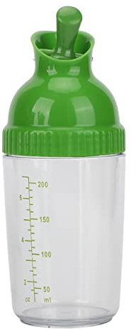 lyrlody Salad Dressing Shaker 200ml Glass Leakproof Airtight | ABS PP Parts, Vinaigrette Mixing, Kitchen Prep, Dishwasher Safe, Airtight Seal, 200ml Sauce Bottle, Countertop