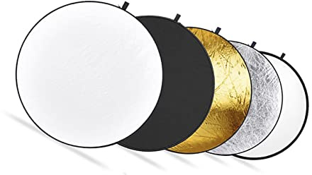Xiuganpo Ljusreflektor 80CM 5 i 1 Multi Disc Hopfällbar Reflektor för Fotografering Studio Utomhusfotografering Nylon Material Guld Silver Vit Svart
