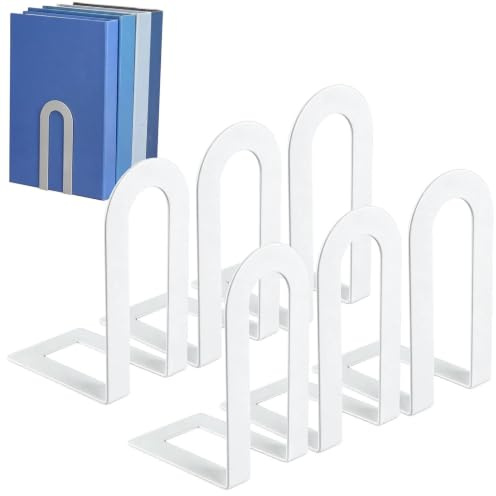 Bokstöd för hyllor, 6-pack, robust, halkfri och | Bokställ i metall för studenter lärare hemmakontor bokhandlar kaféer bibliotek