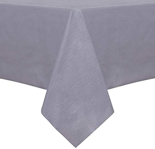 sancua Waterproof Rectangle Vinyl Tablecloth Table Cloth 54x78 Inch, Grey