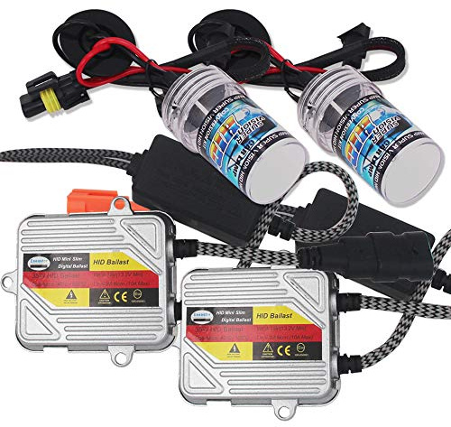 Eseastar Kit di conversione H7 HID con 2 lampadine bianche allo xeno da 6000 K e 2 reattori da 35 W 12 V
