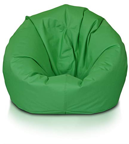 Ecopuf - Sittsäck med grön storlek L - Smurf för utomhus- och inomhusbruk - vattentät rivbeständig tygpuff - stoppning av polystyrenbollar - 95 x 65 cm dim