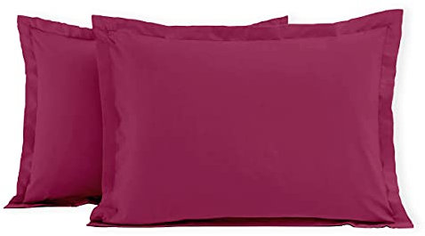 Kopfkissenbezug, 100% Baumwolle, 50 x 70 cm, Fuchsia, 2 Stück