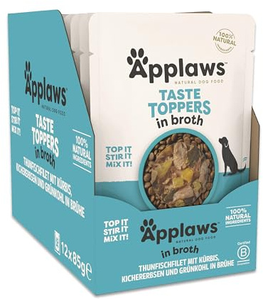 Applaws 100% Naturel – Nourriture Humide pour Chiens, Thon aux Légumes en Bouillon, sans Céréales, 12 x 85g