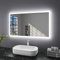 Finmrys Bathroom Mirror with LED Lights, 1200 x 700 mm Illuminated Bathroom Mirror with Demister Dimmable 3 Colour Light Memory Function Horizontal/Vertical（47.24x27.56 Inch）
