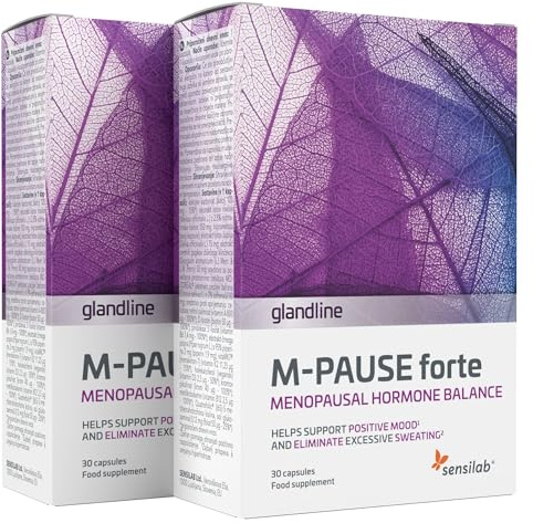 Menopausa - Salvia, Vitamina B, Biotina, Zafferano, Calcio, Cromo, Chiodi di Garofano, Pepe Nero - 60 capsule per 60 giorni - Glandline M-Pause Forte, Sensilab