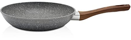 KRÜGER Aluminium-Pfanne Nevada - Bratpfannen mit hochwertiger Antihaft-Versiegelung - ergonomischer Pfannengriff - spülmaschinen- & induktionsgeeignet (24 cm - flach)