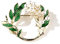 BSLVWG Femmes broche, perle Gardenia broche, brillant Vert Feuille broche et châle broche femmes et filles pulls accessoires (02)