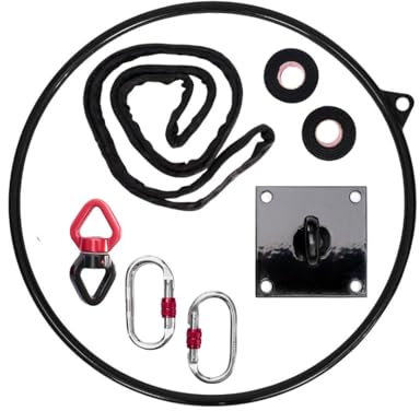 M-POLE Aerial Hoop Ring Zirkusrad - Durchmesser 100 cm für Körpergröße 157-166 cm - komplettes Set - Aerial Ring für Luftakrobatik Fitness