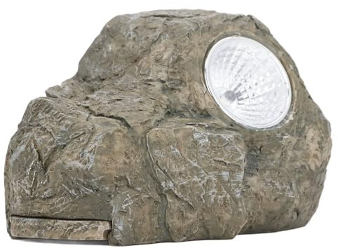 Outdoor Key Hider Fake Stone Key Hider Holder Spare Key Hidden Box with Solar Light for Garden Plant Pot Windowsill