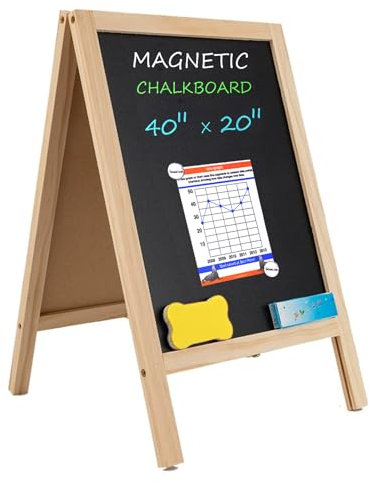 Kreidetafel Aufsteller, Kundenstopper mit Holzständern Kreidetafel Küche Kleine Kreidetafels Desktop Küchentafel mit Kreide für Bar Café Küchen 25 x 40 cm