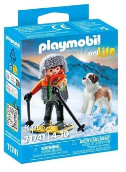PLAYMOBIL GARÇON EN RAQUETTE +ST Bernard PLL71741