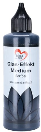 Ideen mit Herz Vattenbaserat glaseffektmedium, 12–24 timmars torktid, glaskonstutseende (transparent antracit)