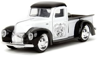 Jada Toys Disney Auto Steamboat Willie Ford Pick-up 1941 (13,5 cm) - Modellauto aus Metall mit Türen zum Öffnen, Spielzeug-Fahrzeug für Micky Maus Fans und Kinder ab 8 Jahre