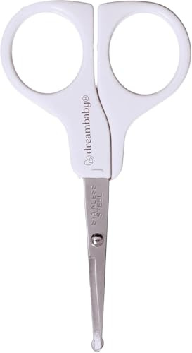 Dreambaby Infant Safety Nail Trimmer Scissors - with Rounded Tip & Comfortable Handles - White/Grey