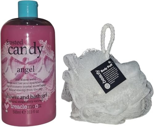 Givré Candy Angel Gel douche et bain Flocons de neige en cristal 500 ml Avec houppette pour le corps
