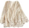 CNAFGBGG Sommer -Strickjacken für Frauen Baumwolle Creme weiße weiße Langschläfe hohl -Out Häkelketten Boho Blumenfrüchte atmungsaktivem Häkelknit Kimono, durchschnittliche Größe.