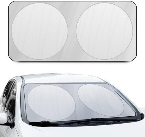 +PWR Car Parts Parasole anteriore pieghevole Argento 150 x 80 cm. Protegge l'interno dell'auto dai raggi solari. Realizzato al 100% in poliestere.