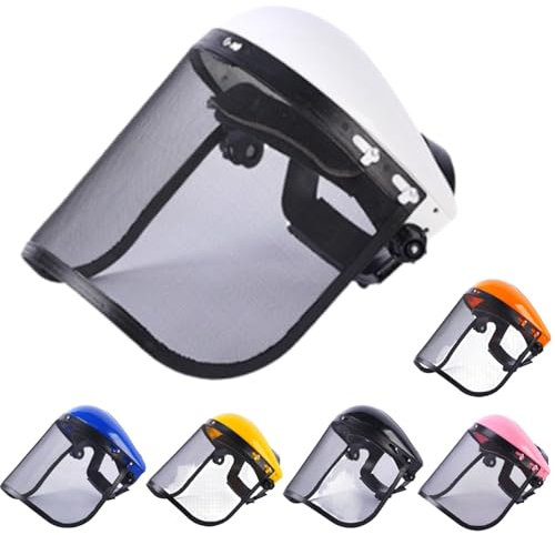 Visiere debroussailleuse, Casque debroussailleuse, Casque de sécurité avec visière intégrale en Maille pour débroussaillage et abattage - Protection forestière et agricole