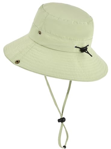 Exemaba Unisex Sun Hat for Kids Wide Brim Sun Protection Cap for Teen Youth Adjustable Bucket Safari Hat for Age 2-14y