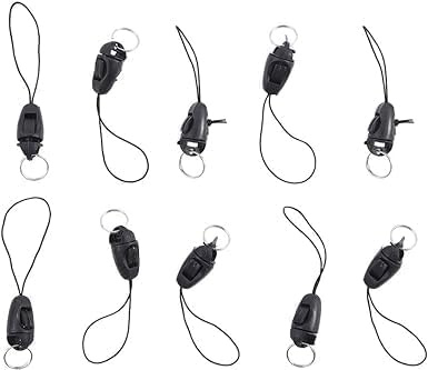 10Pcs Black Detachable Buckle Mobile Phone Accessories Pendant Buckle Small Sling Anti-Lost Lanyard Cords Hanging Head Keychains Hooks, Fasteners, Badge Lanyards, Lanyards and Wrist Straps